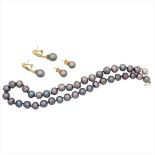 A part suite of Tahitian pearl jewellery
