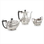 A matched three piece tea service