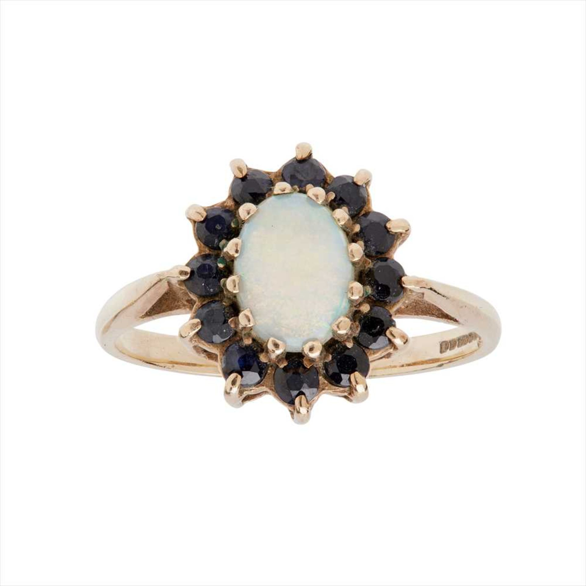 An opal and sapphire set cluster ring - Image 3 of 3