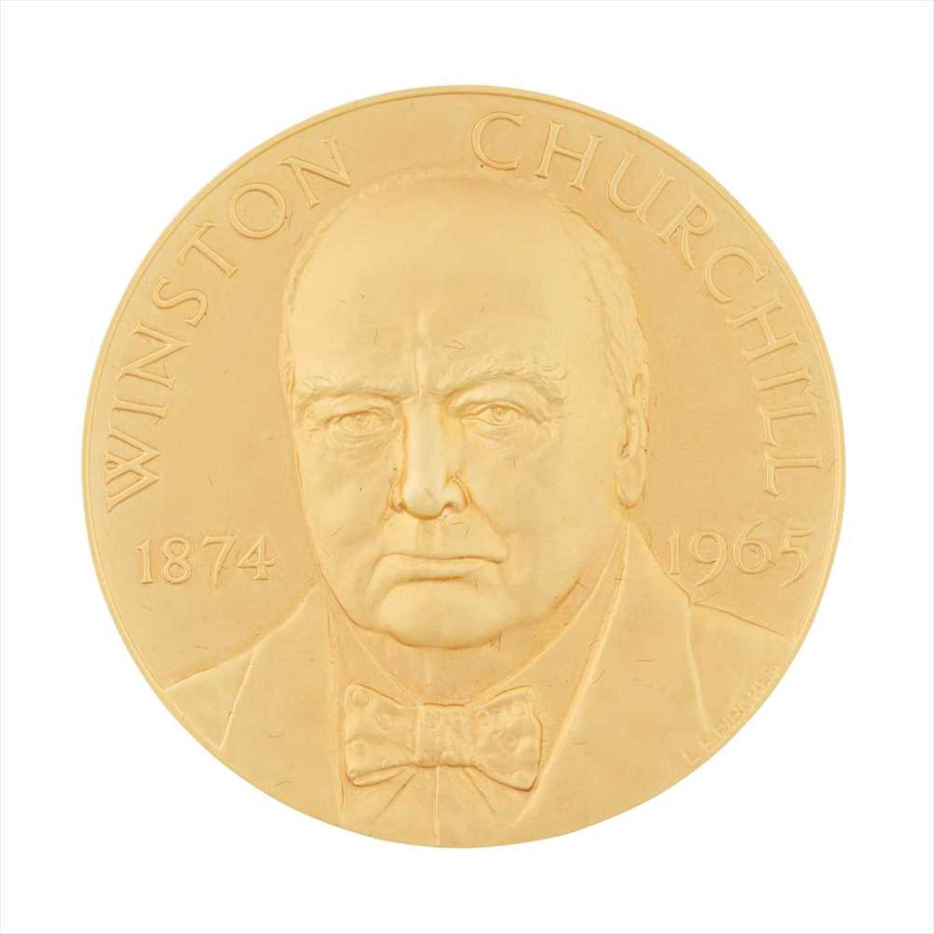 A 22ct gold cased commemorative medal, Sir Winston Churchill