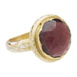 A pink tourmaline set ring