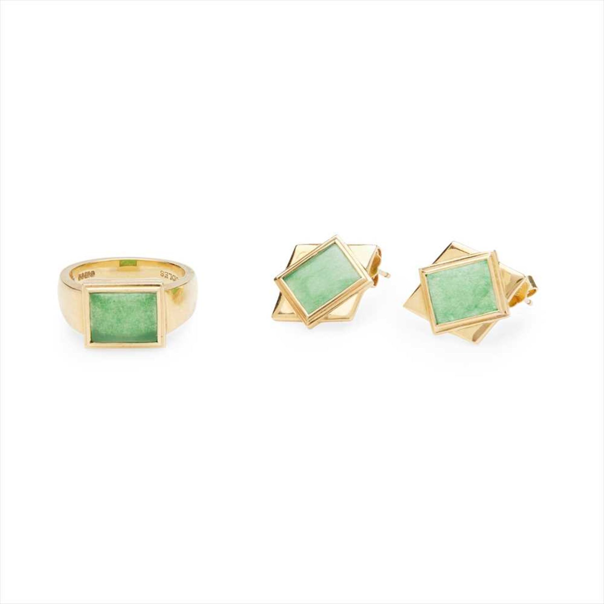 An 18ct gold jade set suite of jewellery, Boodle & Dunthorne - Image 2 of 3