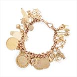 A 9ct gold charm bracelet