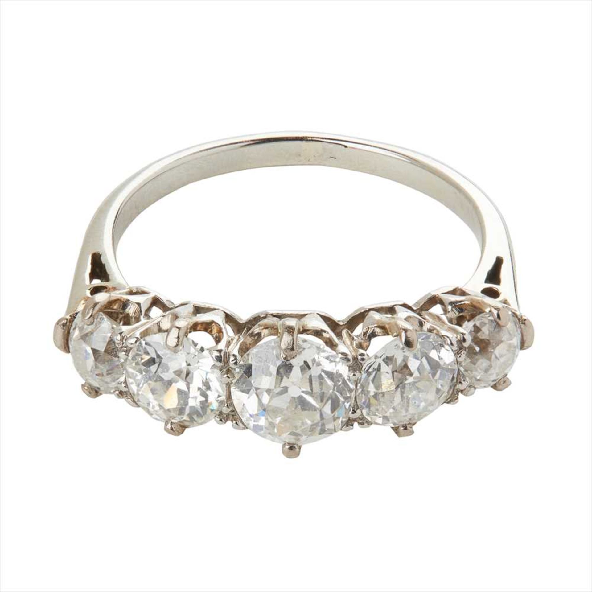 A five stone diamond set ring