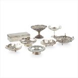 A collection of modern silver