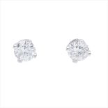 A pair of diamond set ear studs