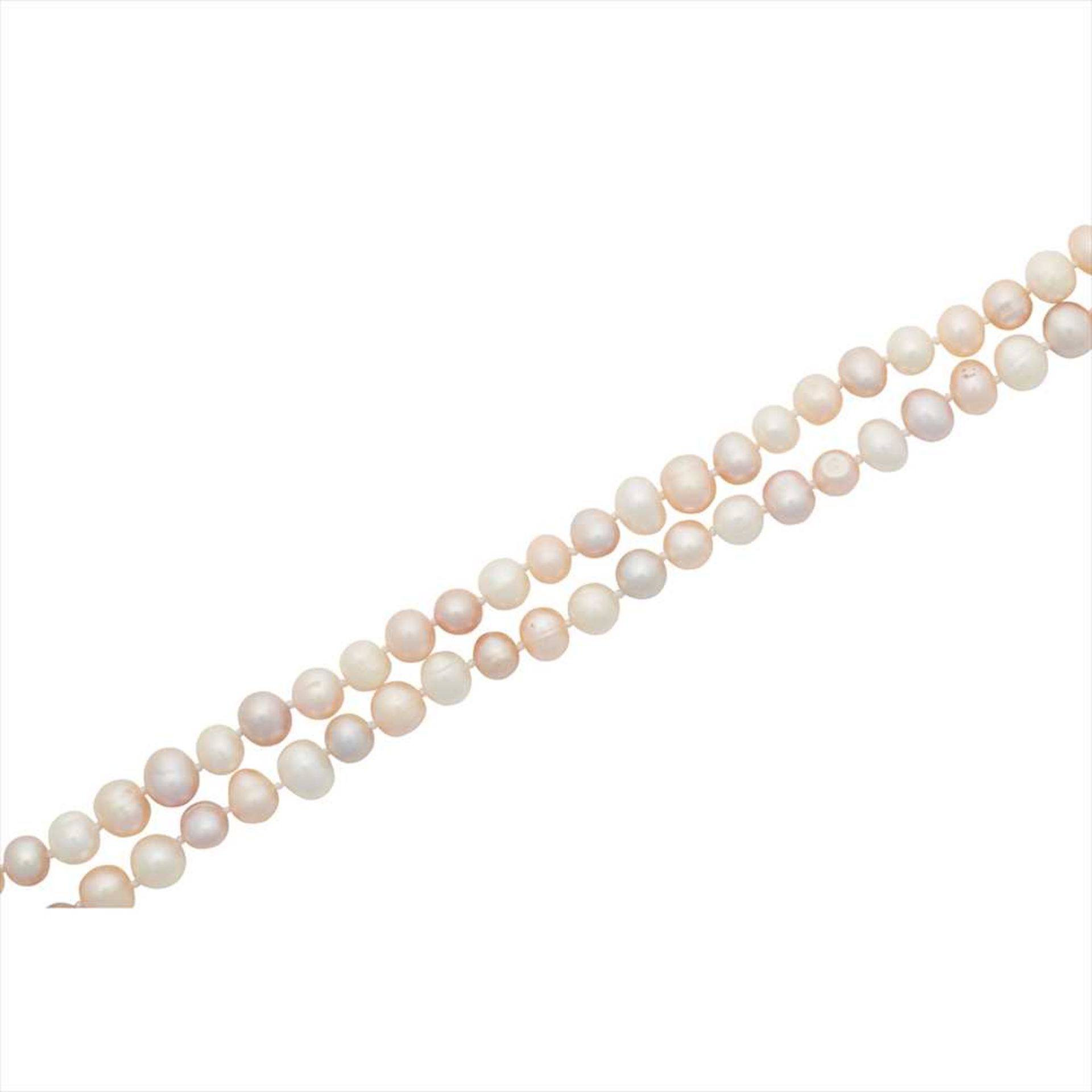 An opera length cultured pearl necklace