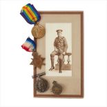 A WW1 group of three to Gunner O Wallace 3/F.A.BDE. A.I.F. and associated ephemera