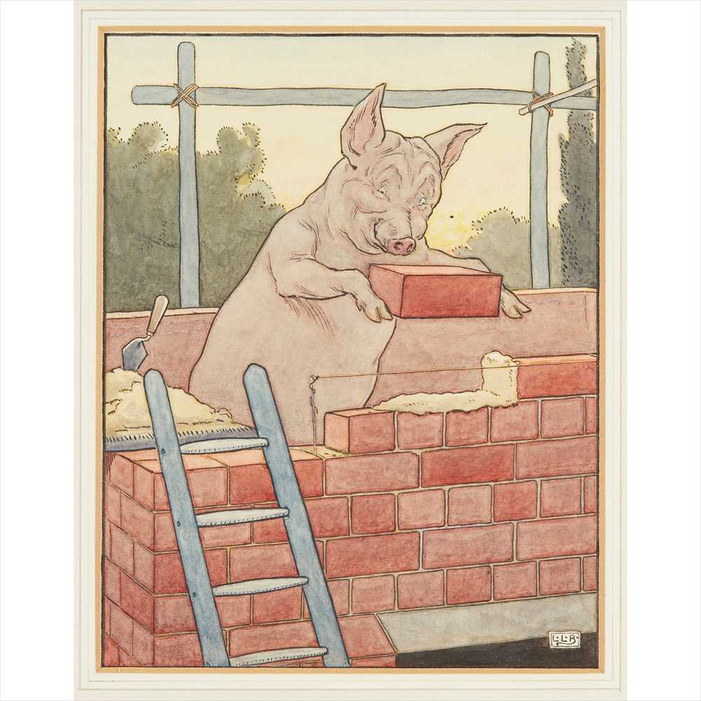 LEONARD LESLIE BROOKE (1862-1940) SET OF EIGHT ORIGINAL ILLUSTRATIONS FOR 'THE THREE LITTLE PIGS, - Image 6 of 19