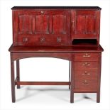 ARTHUR W. SIMPSON (1857-1922), KENDAL ARTS & CRAFTS MAHOGANY WRITING DESK, CIRCA 1900