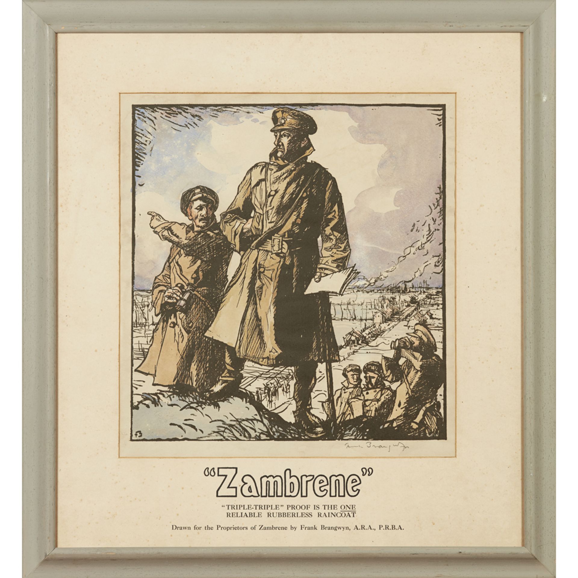 § FRANK BRANGWYN (1867-1956) 'ZAMBRENE', HAND-COLOURED LITHOGRAPH POSTER, CIRCA 1930 - Image 3 of 3