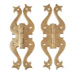 ATTRIBUTED TO C. F. A. VOYSEY FOR THOMAS ELSLEY & CO. PAIR OF BRASS DOOR HINGES, CIRCA 1900