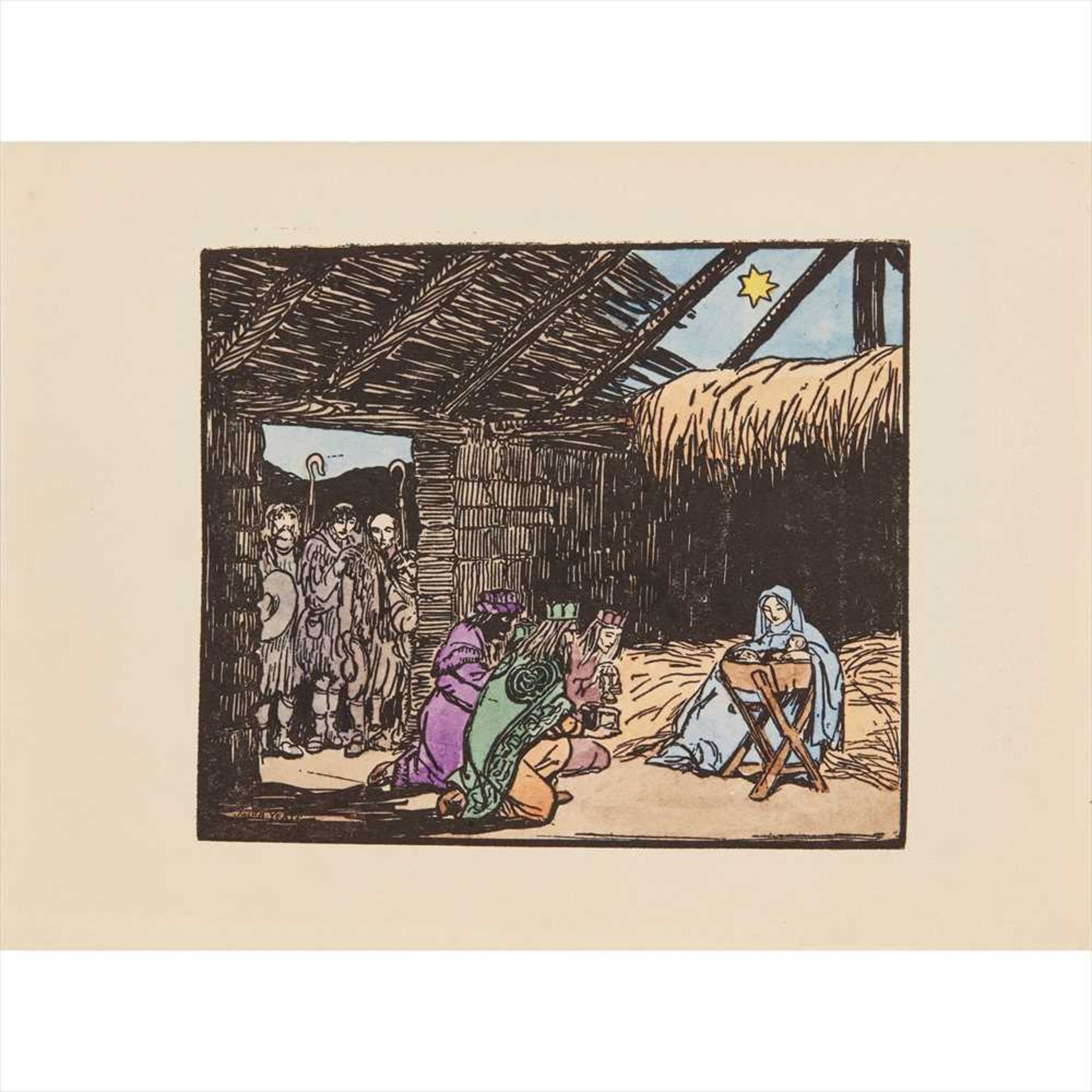 § JACK BUTLER YEATS (1871-1957) GROUP OF HAND-COLOURED CUALA PRESS PRINTS, CIRCA 1904 - Image 4 of 5