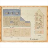 FRENCH SCHOOL SIX ARCHITECTURAL STUDIES, CIRCA 1880