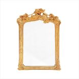 FRENCH SCHOOL ART NOUVEAU GILTWOOD AND GESSO WALL MIRROR. CIRCA 1900