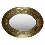 GLASGOW SCHOOL ARTS & CRAFTS BRASS WALL MIRROR, CIRCA 1910