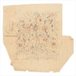 SIR ROBERT LORIMER (1864-1929) DRAWINGS OF EMBROIDERY AND TEXTILE DETAILS. EARLY 20TH CENTURY
