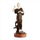 Y § PETER TERESZCZUK (1875-1963) BRONZE & IVORY FIGURE, CIRCA 1910