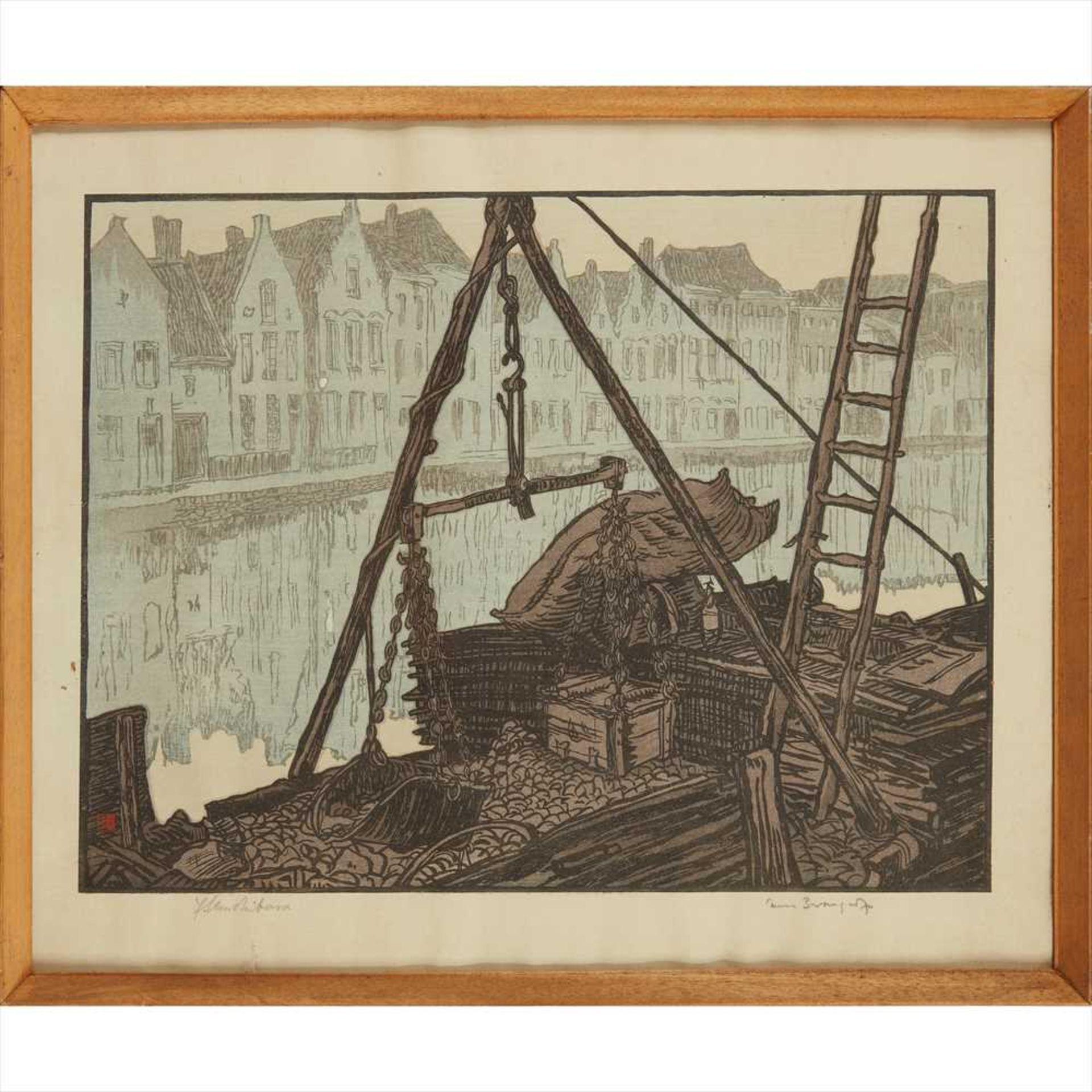 § FRANK BRANGWYN (1867-1956) AND YOSHIJIRO URUSHIBARA (1888-1953) 'BRUGES AT DAWN'