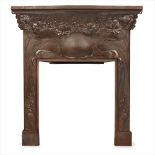 ENGLISH SCHOOL ART NOUVEAU CAST IRON FIRE SURROUND, CIRCA 1910