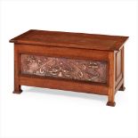 ENGLISH SCHOOL ARTS & CRAFTS OAK COFFER, CIRCA 1900