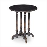 ENGLISH SCHOOL AESTHETIC MOVEMENT EBONISED OCCASIONAL TABLE, CIRCA 1880