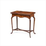 ÉMILE GALLÉ (1846-1904) ART NOUVEAU WALNUT AND MARQUETRY INLAID CARD TABLE, CIRCA 1900