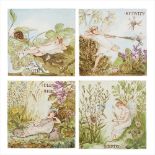 MINTON'S CHINA WORKS GROUP OF FOUR AESTHETIC MOVEMENT TILES, CIRCA 1890