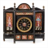 ENGLISH SCHOOL AESTHETIC MOVEMENT SLATE-CASED MANTEL CLOCK, CIRCA 1880