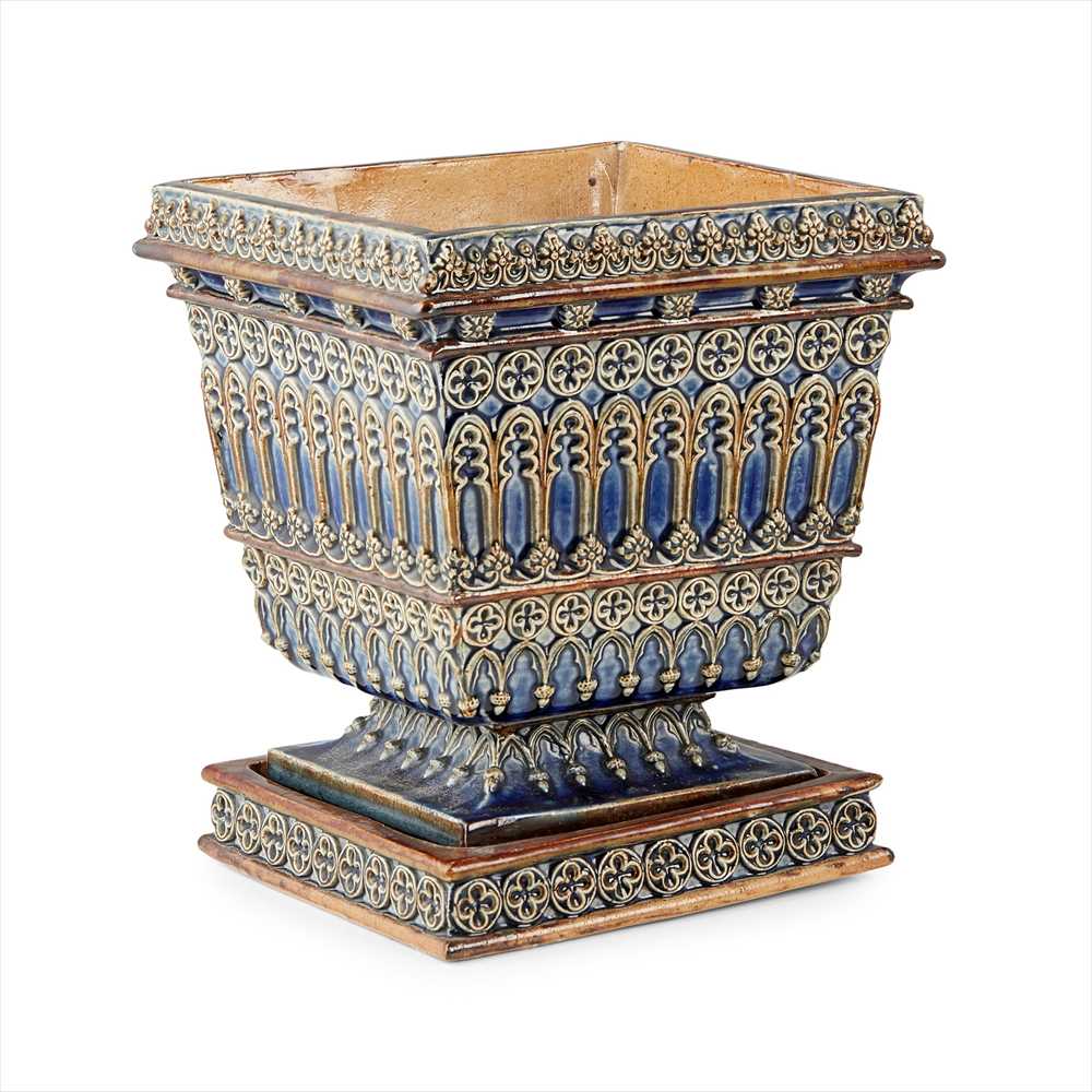 A.W.N. PUGIN (1812-1852) FOR MINTON & CO. SQUARE FORM JARDINIÈRE AND STAND, CIRCA 1850 - Image 2 of 3