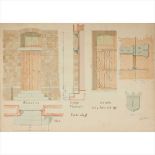 FRENCH SCHOOL FOLIO OF ARCHITECTURAL STUDIES, CIRCA 1880