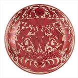 WILLIAM DE MORGAN (1839-1917) ARTS & CRAFTS RUBY LUSTRE CHARGER, CIRCA 1890