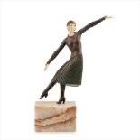 Y DEMETRE H. CHIPARUS (1886-1947) 'ELEGANT DANCER' ART DECO BRONZE AND IVORY FIGURE, CIRCA 1930