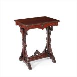 ENGLISH SCHOOL AESTHETIC MOVEMENT MAHOGANY OCCASIONAL TABLE, CIRCA 1870