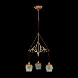 W. A. S. BENSON (1854-1924) ARTS & CRAFTS BRASS AND COPPER CEILING LIGHT, CIRCA 1900