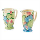 CLARICE CLIFF (1899-1972) TWO 'CHINTZ' PATTERN JUGS, CIRCA 1932