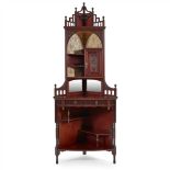 H. W. BATLEY (1846-1932) FOR GILLOW & CO., LANCASTER AESTHETIC MOVEMENT MAHOGANY CORNER CABINET,