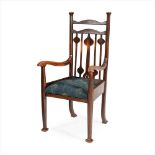 WALTER CAVE (1863-1939) FOR GOODYERS, LONDON ARTS & CRAFTS STAINED OAK ARMCHAIR, CIRCA 1900