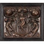 BENJAMIN CRESWICK (1853-1946) CAST BRONZED IRON PANEL, 1886