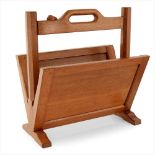 WORKSHOP OF ROBERT 'MOUSEMAN' THOMPSON OAK MAGAZINE RACK, 1970S-80S