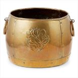 HUGH WALLIS (1871-1943) ARTS & CRAFTS BRASS TWIN-HANDLED JARDINIÈRE, CIRCA 1910