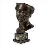 ENGLISH SCHOOL BRONZE HEAD, EARLY 20TH CENTURY