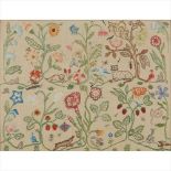 ENGLISH SCHOOL ARTS & CRAFTS EMBROIDERED PANEL, CIRCA 1900