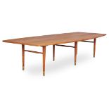 AMERICAN SCHOOL LARGE MID-CENTURY TEAK DINING TABLE, CIRCA 1950