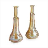 LOETZ, AUSTRIA PAIR OF IRIDESCENT GLASS VASES, CIRCA 1900