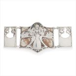 KATE HARRIS FOR WILLIAM HUTTON & SONS ART NOUVEAU SILVER & MOTHER OF PEARL BUCKLE, LONDON, 1901