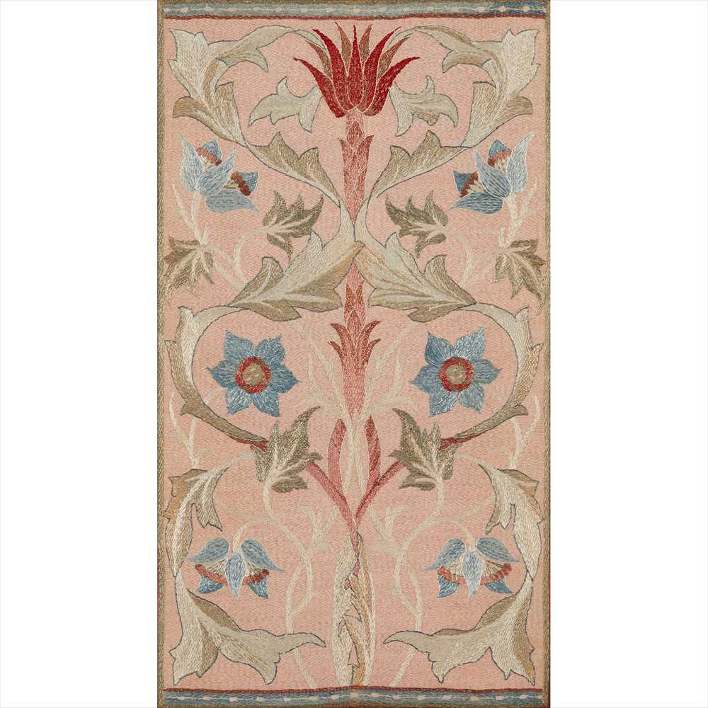 MORRIS & CO., THE DESIGN ATTRIBUTED TO MAY MORRIS EMBROIDERED SILKWORK PANEL, CIRCA 1885 - Image 2 of 2