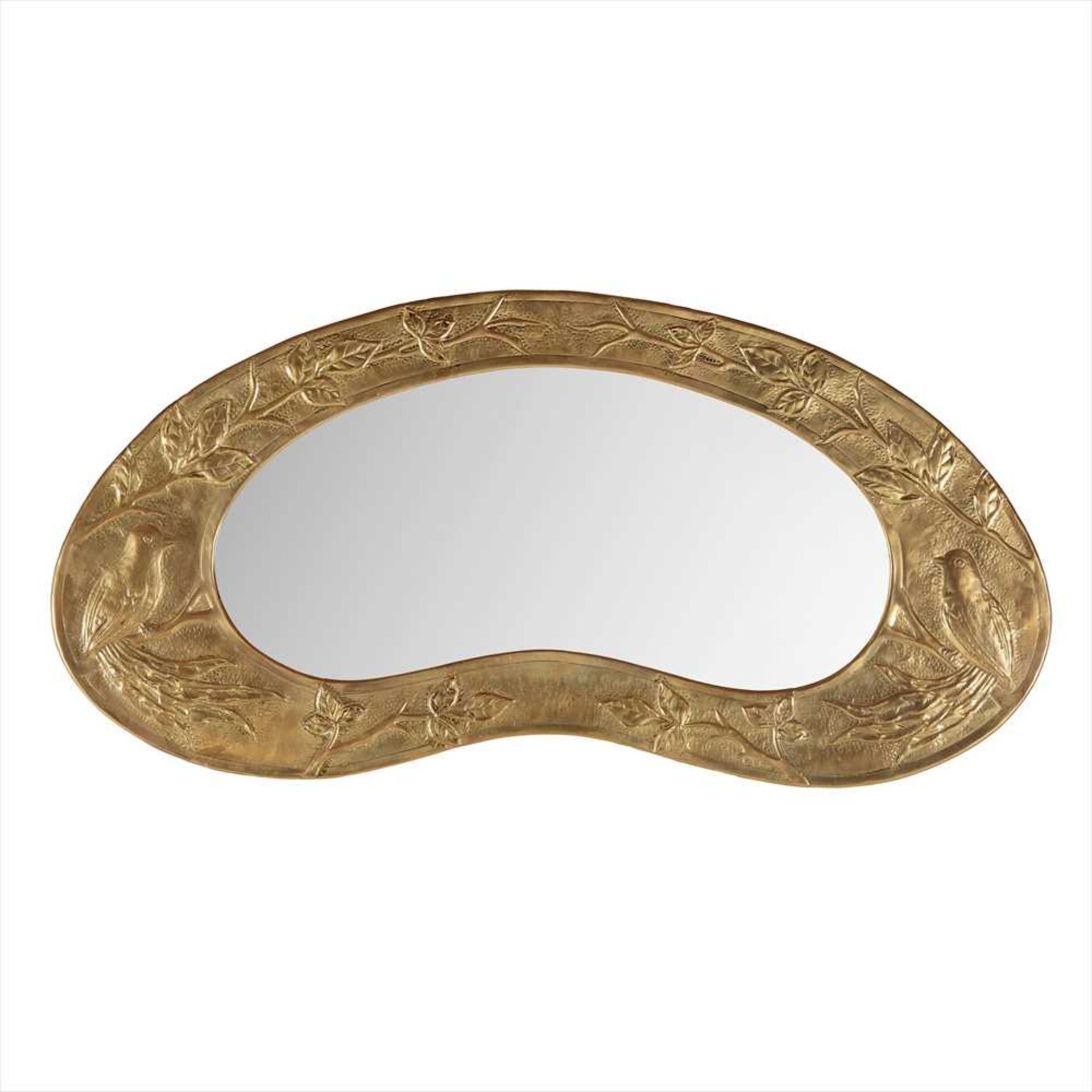 SCOTTISH SCHOOL ARTS & CRAFTS BRASS MIRROR, CIRCA 1910