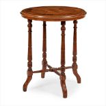 ENGLISH SCHOOL AESTHETIC MOVEMENT OAK PARQUETRY OCCASIONAL TABLE, CIRCA 1880