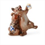 ROYAL DOULTON RARE PORCELAIN FIGURE OF DRINKING BEARS, 20TH CENTURY